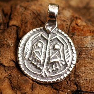 Small Amulet Buddha Feet Sterling Silver, CH-37