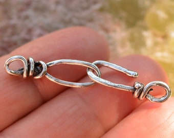 Hook and Eye Clasp Set, Sterling Silver, CatD-752