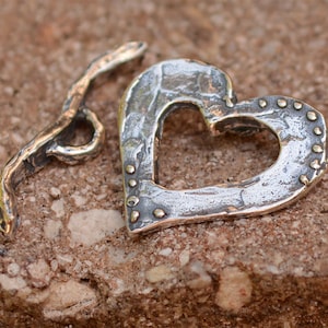 Rustic Heart Toggle in Sterling Silver, SS-346