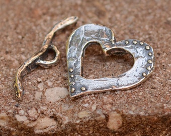 Rustic Heart Toggle in Sterling Silver, SS-346