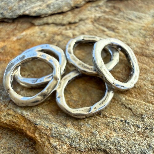 Maillons fermés artisanaux en argent sterling SS-248 (ensemble de 5)