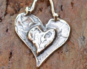 Layered Heart Charm, Small, in Sterling Silver, SS-208 (ONE)