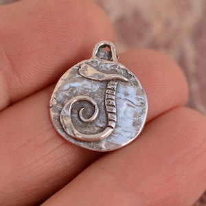 Artisan Letter J Charm in Sterling Silver, SS-1075