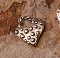 Small Dotted All Over Heart Charm, One Sterling Silver Charm, CatD-681