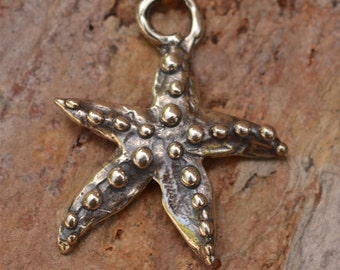 Rustic Starfish Charm in Sterling Silver