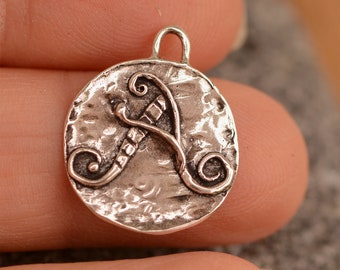 Artisan Letter A Charm in Sterling Silver, CatD-1086