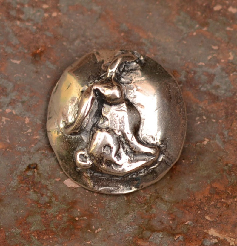 Sitting Bunny Sterling Silver Button Clasp image 1