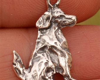 Sweet Puppy Dog Charm in Sterling Silver
