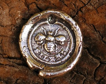 Rustieke Bee Seal Charm in Sterling Zilver