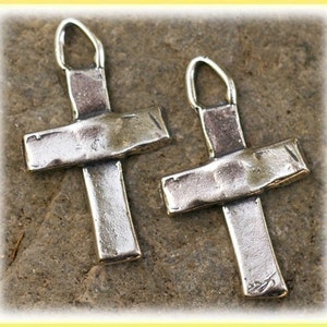 Rustic Cross Sterling Silver Charms