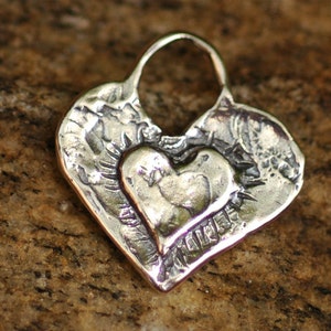 Layered Heart Charm in Sterling Silver, CatD-134 image 2
