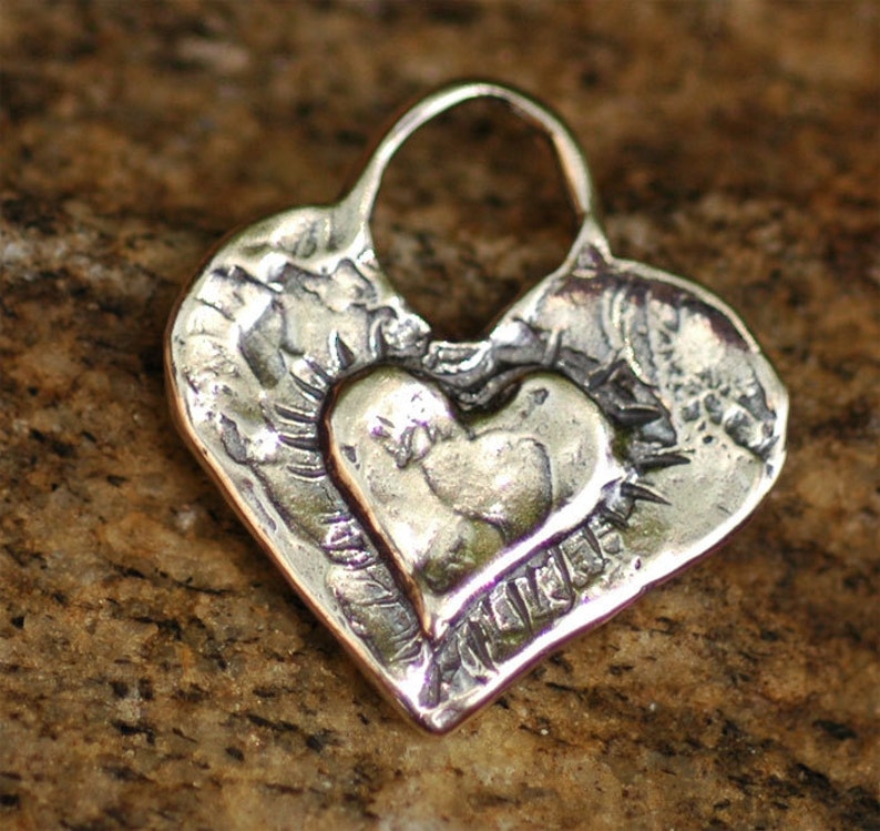 Layered Heart Charm in Sterling Silver, CatD-134 image 2