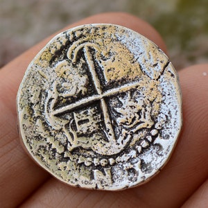 Shipwreck Coin, Spanish Reale in Sterling Silver SS-545