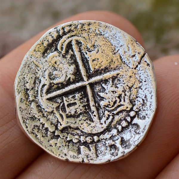 Shipwreck Coin, Spanish Reale in Sterling Silver SS-545