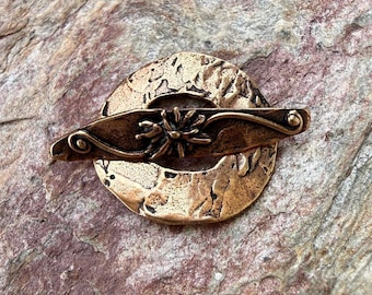 Artisan Clasp, Copper Bronze with Flower Toggle Bar, CB-150-509