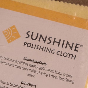 Sunshine Polishing Cloth For Sterling Silver and Artisan Bronze