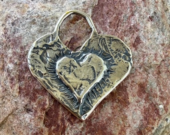 Layered Heart Charm in Sterling Silver, SS-134