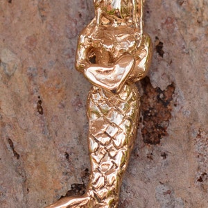 Mermaid Pendant in Rustic Gold Bronze