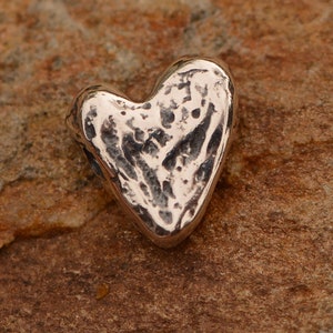 Heart Shaped Bead in Sterling Silver, H-814 ONE image 4