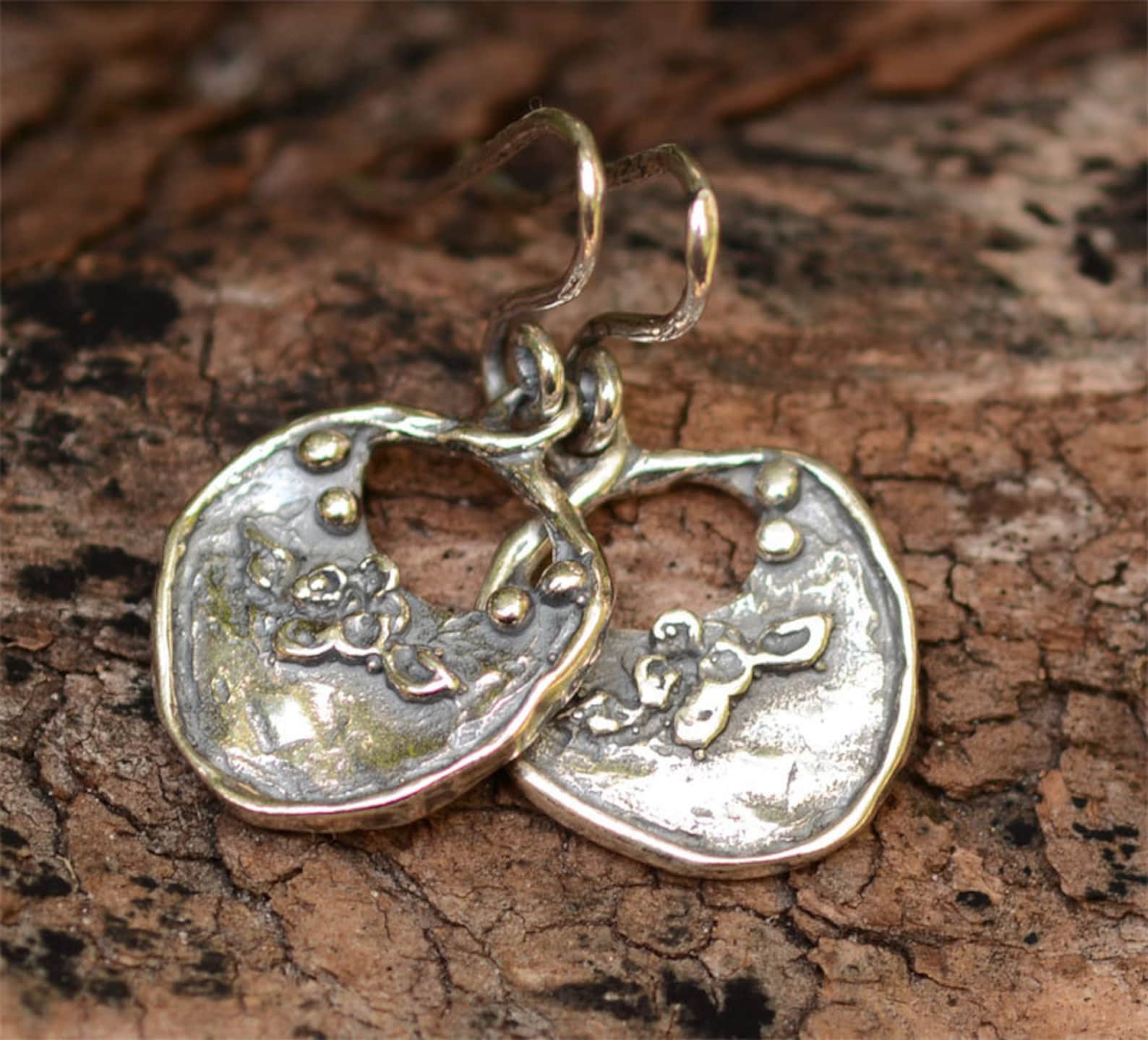 Artisan Flower Basket Earrings in Sterling Silver Bohemian Etsy