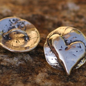 Sterling Silver Button with Heart