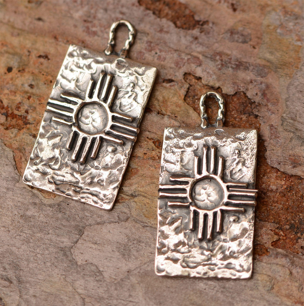 Zia Symbol // Zia Sun Charm // Sterling Silver Zia Cross // Etsy