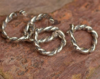 Open Jump Rings, Twisted Open Link in Sterling Silver CatD-407 (Set of 2)