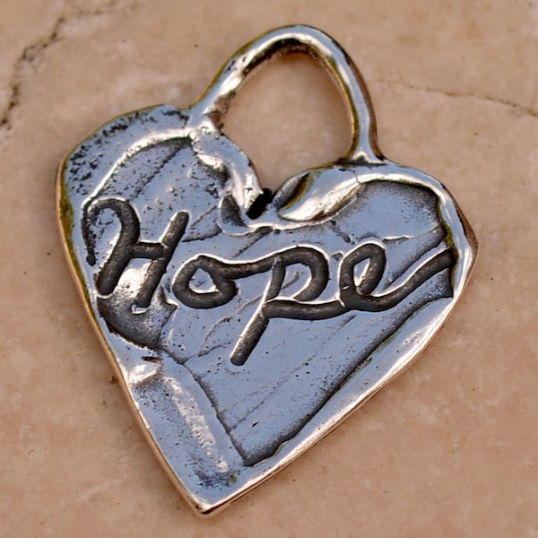 Hope on a Heart Sterling Silver Charm, H-363