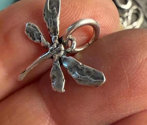 Small Dragonfly Charm in Sterling Silver, SS-723 - Etsy