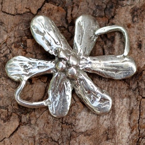 Artisan Flower Link in Sterling Silver