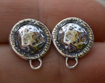 Artisan Earring Post Tops Sterling Silver, (PAIR) E-324T (closed loops)