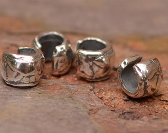 Artisan Crimp Cover Beads // Sterling Silver Crimps // CatD-3 // Set of TEN