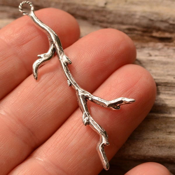 Artisan Branch Twig Dangle in Sterling Silver, CatD-1066 (ONE)