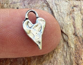 Tiny Heart Charms in Sterling Silver, SS-421