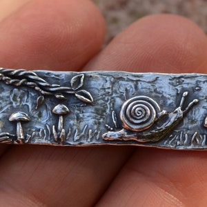 Snail and Mushroom Bracelet Link, Sterling Silver, Cat-D 904