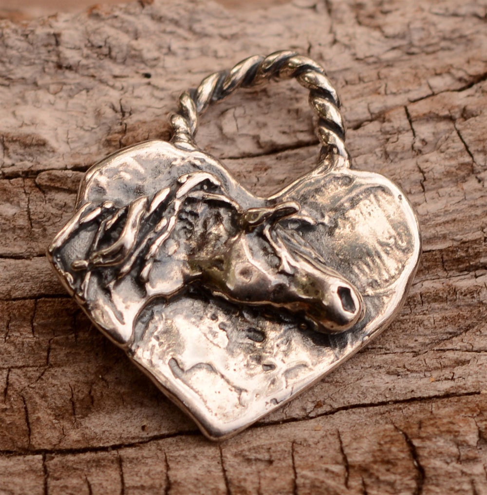 Sterling Silver Horse Heart Ring main image 1