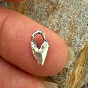 Tiny Puffy Heart Charm in Sterling Silver, SS-100