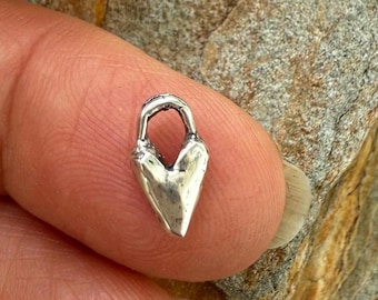 Tiny Puffy Heart Charm in Sterling Silver, SS-100
