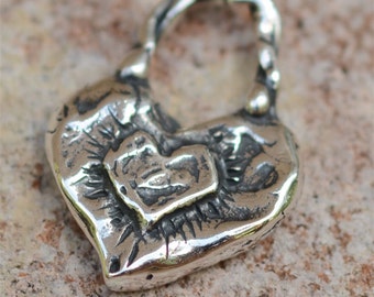 Let Love Shine Heart Charm in Sterling Silver, CatD-607