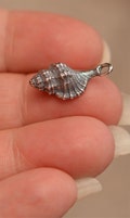 Midway Islands Conch Shell Charm, Sterling Silver Sea Shell, Hand-Cast, SS-480