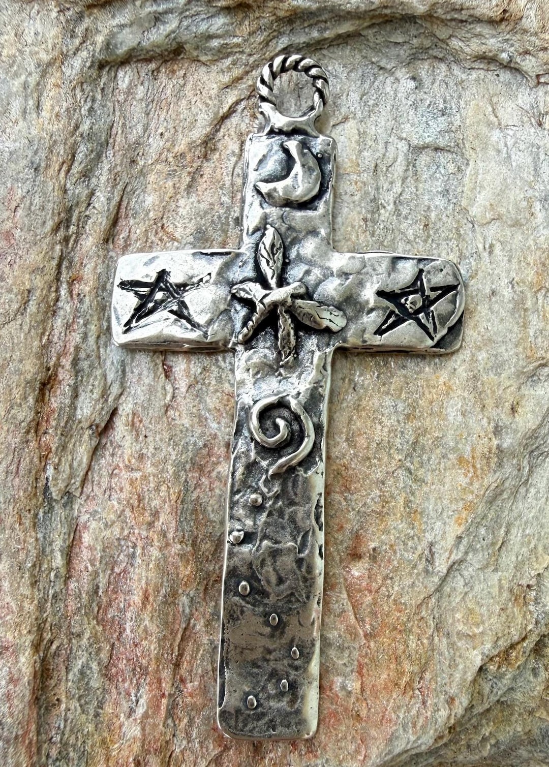 Dragonfly Cross in Sterling Silver, SS-1093 - Etsy