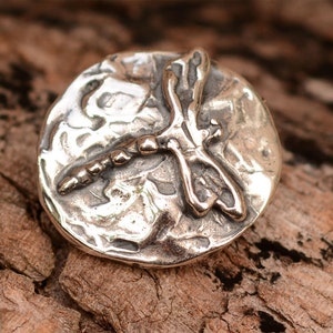 Artisan Dragonfly Button in Sterling Silver CatD-90