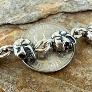 Skull Links in Sterling Silver SS-220 (Set of 2)
