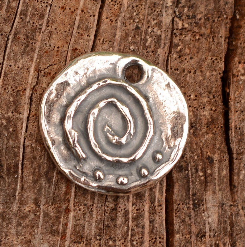 Sacred Spiral Charm in Sterling Silver, SS-351 image 1