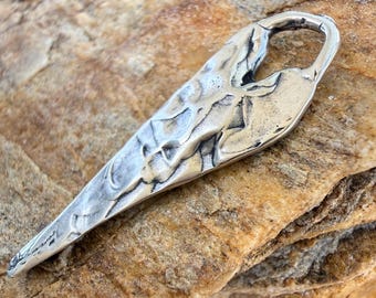 Long Heart Charm in Sterling Silver, H-370 (ONE)