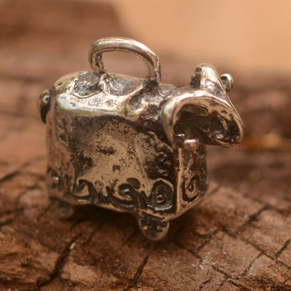 Artisan Sheep Bead in Sterling Silver, Lamb Charm