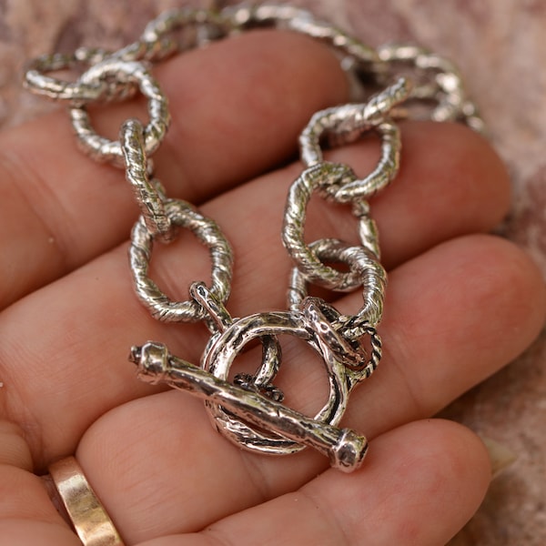 Chunky Big Link Bracelet in Sterling Silver, (860-881)