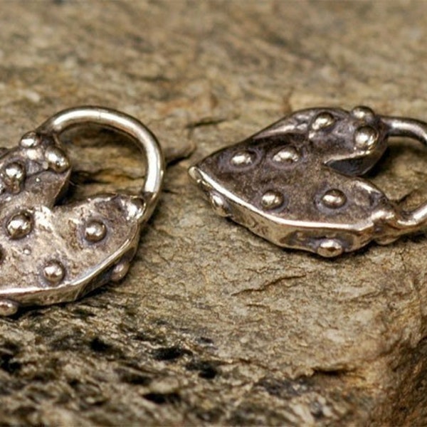 Dotted Heart Charm in Sterling Silver