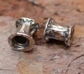 Dotted Tube Beads in Sterling Silver, SS-352 (Set of 2)