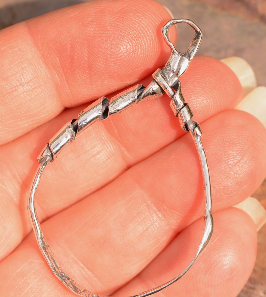 Rustic Charm Holder Sterling Silver Charm Holder PN748A Etsy